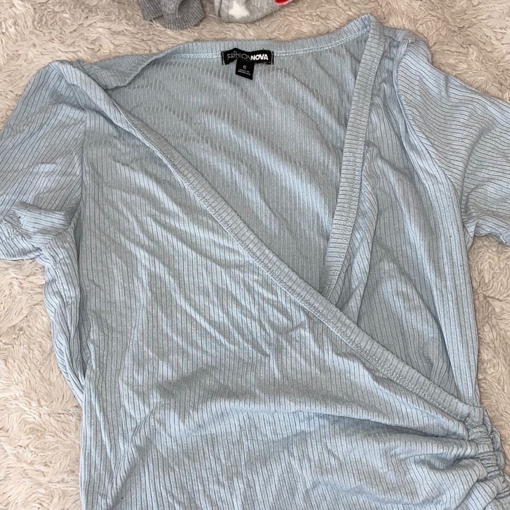 blue fashion nova shirt